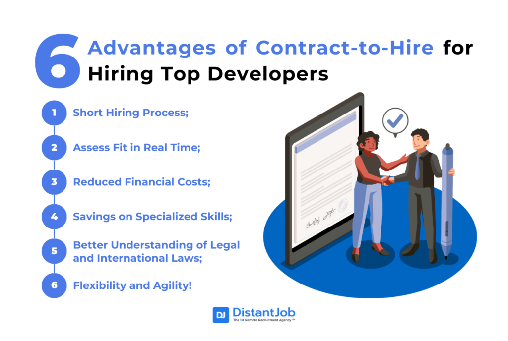 Infographic listing contract-to-hire benefits