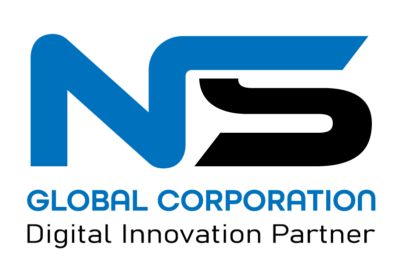 NS Global Corporation logo with global connectivity network overlay