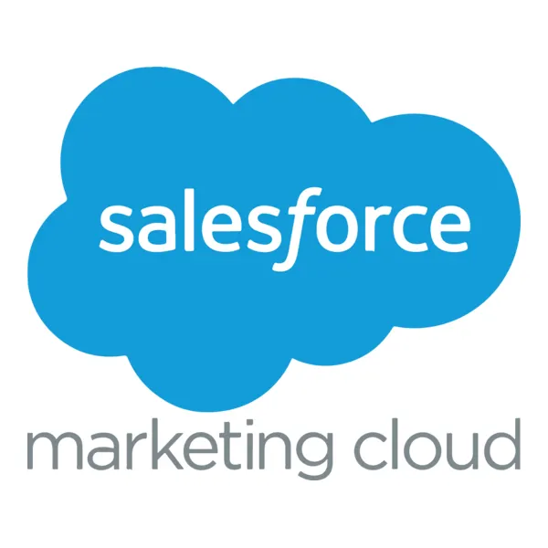 Salesforce Marketing Cloud logo with blue cloud and white text