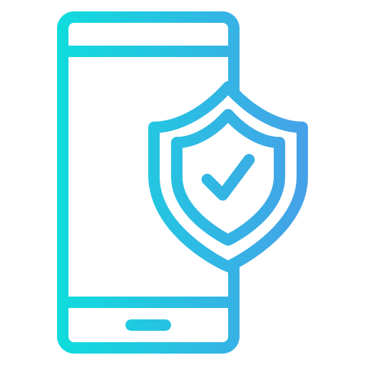 Mobile security icon for protecting apps and user data on smartphones